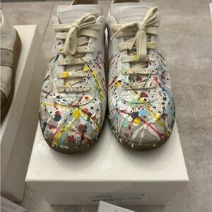 Maison Martin Margiela White Multicolor Splatter Sneakers